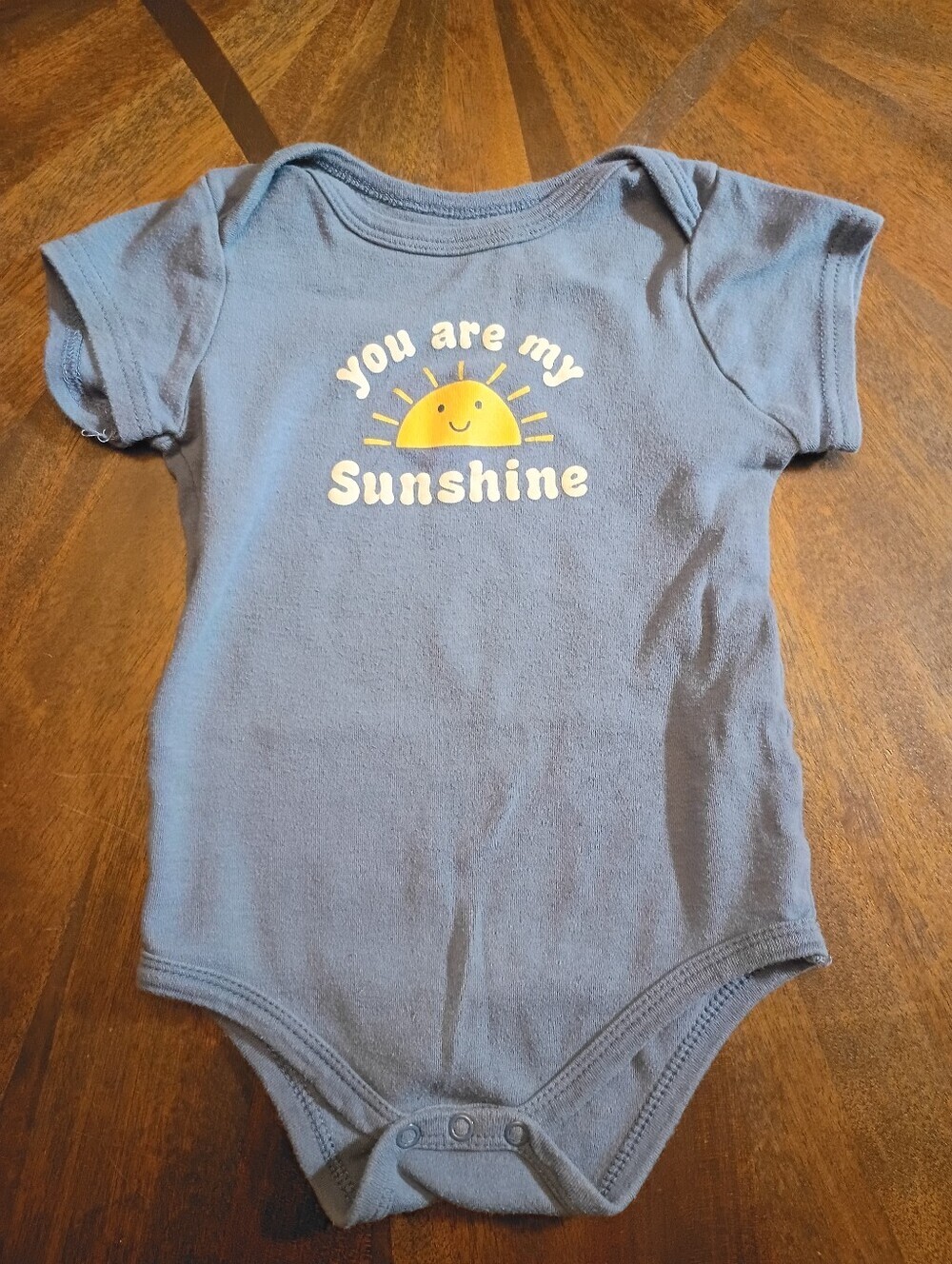 HB Baby "You Are My Sunshine" Blue Short Sleeve Bodysuit Onesie 24M Unisex